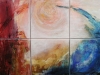 Nr. 171 Die vier Elemente - Feuer- Erde- Wasser Luft  60x90  Leinwand / Acryl / Pigmente