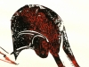 Nr. 190  Angriffslust Stier I   24x24-40x40  Monotypie / Papier / Druckerfarbe 
